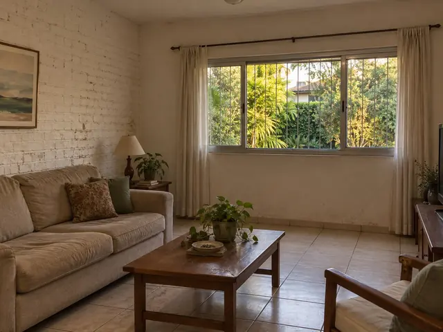 Sala antes da abertura para o jardim
