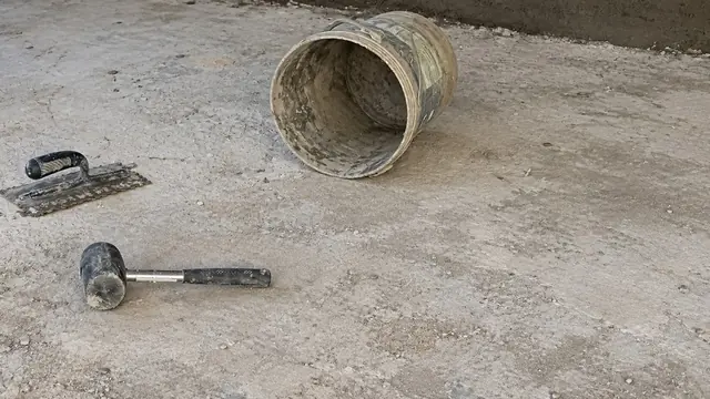 Piso preparado antes da aplicação da argamassa