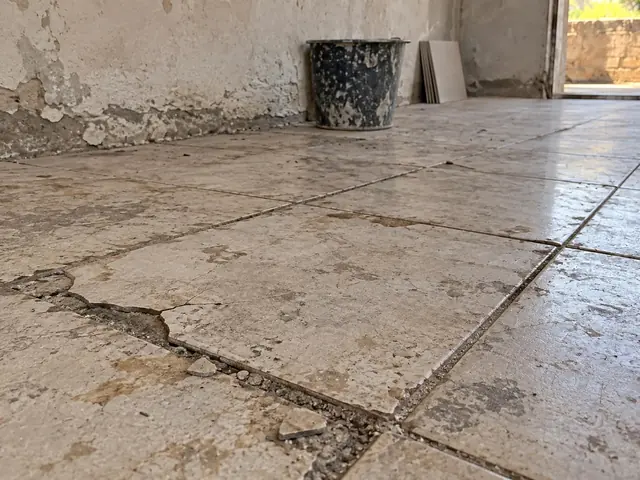 Piso antigo removido antes do novo revestimento